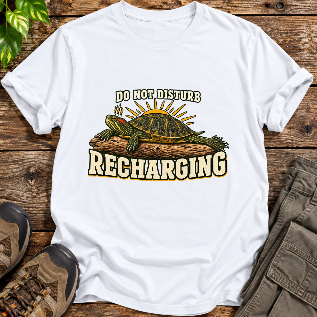 Recharging Turtle T-Shirt - White