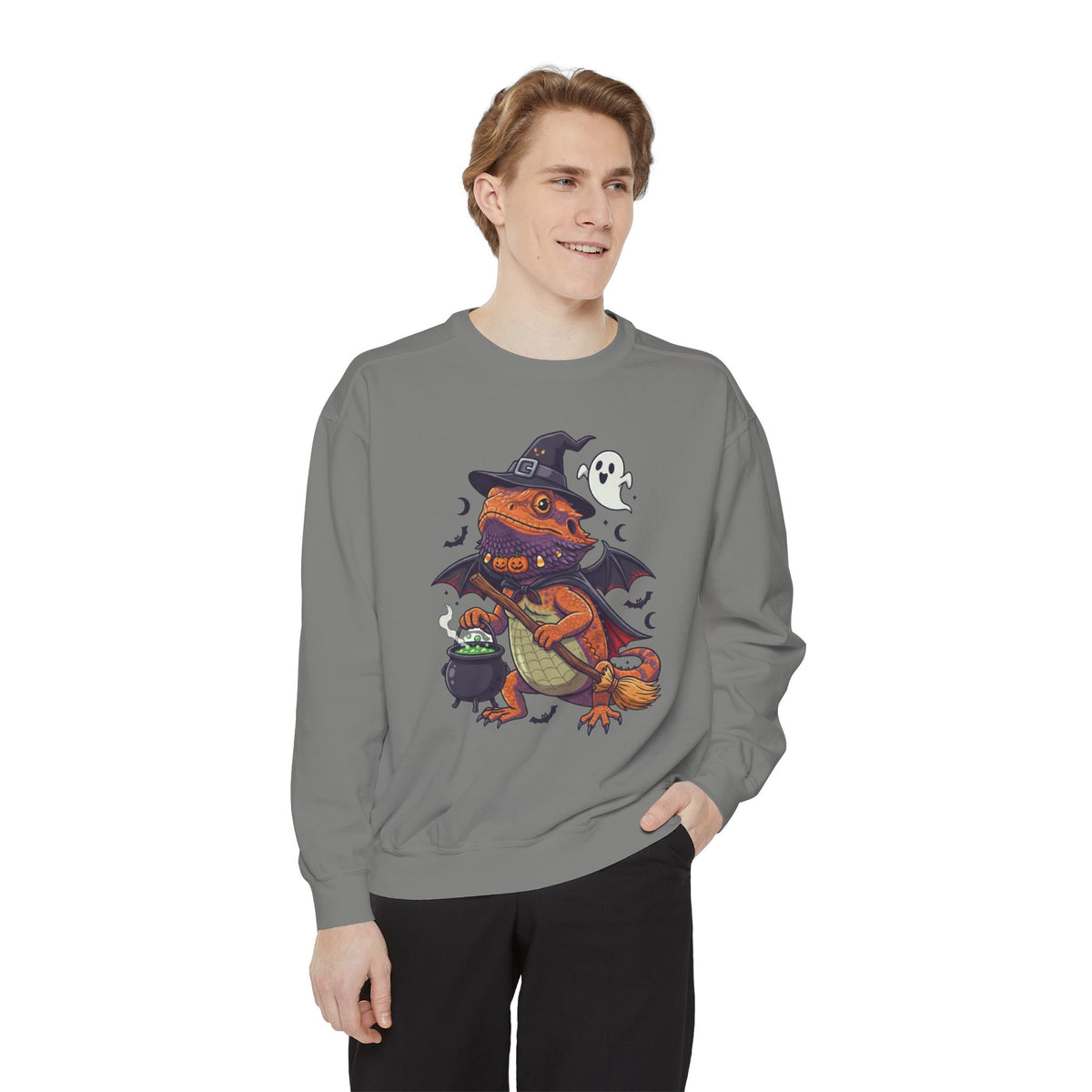 Spooky Witch Bearded Dragon Halloween Sweatshirt