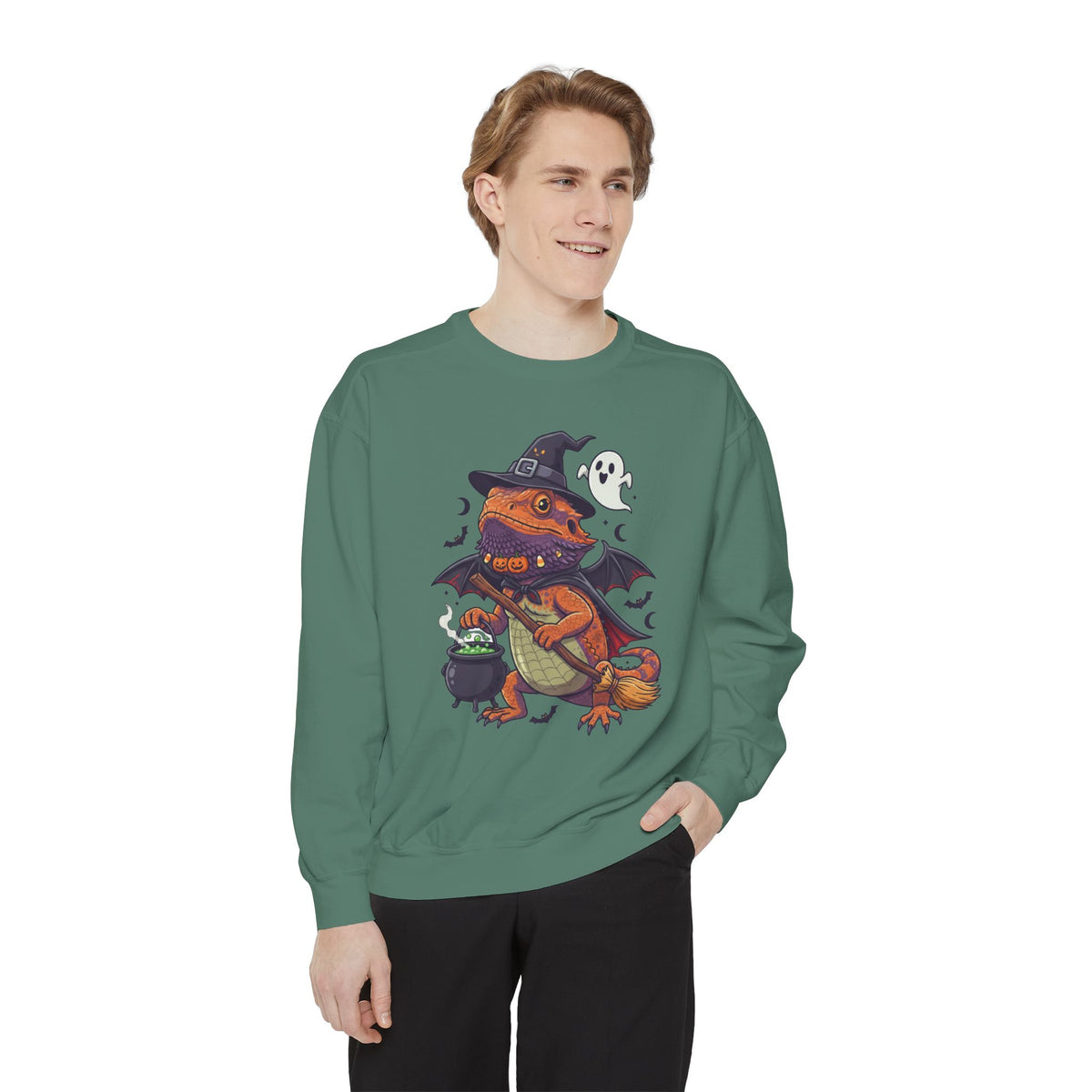 Spooky Witch Bearded Dragon Halloween Sweatshirt