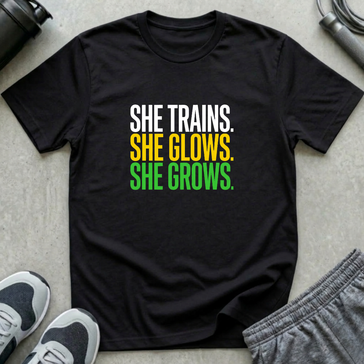 She Trains, She Glows, She Grows T-Shirt