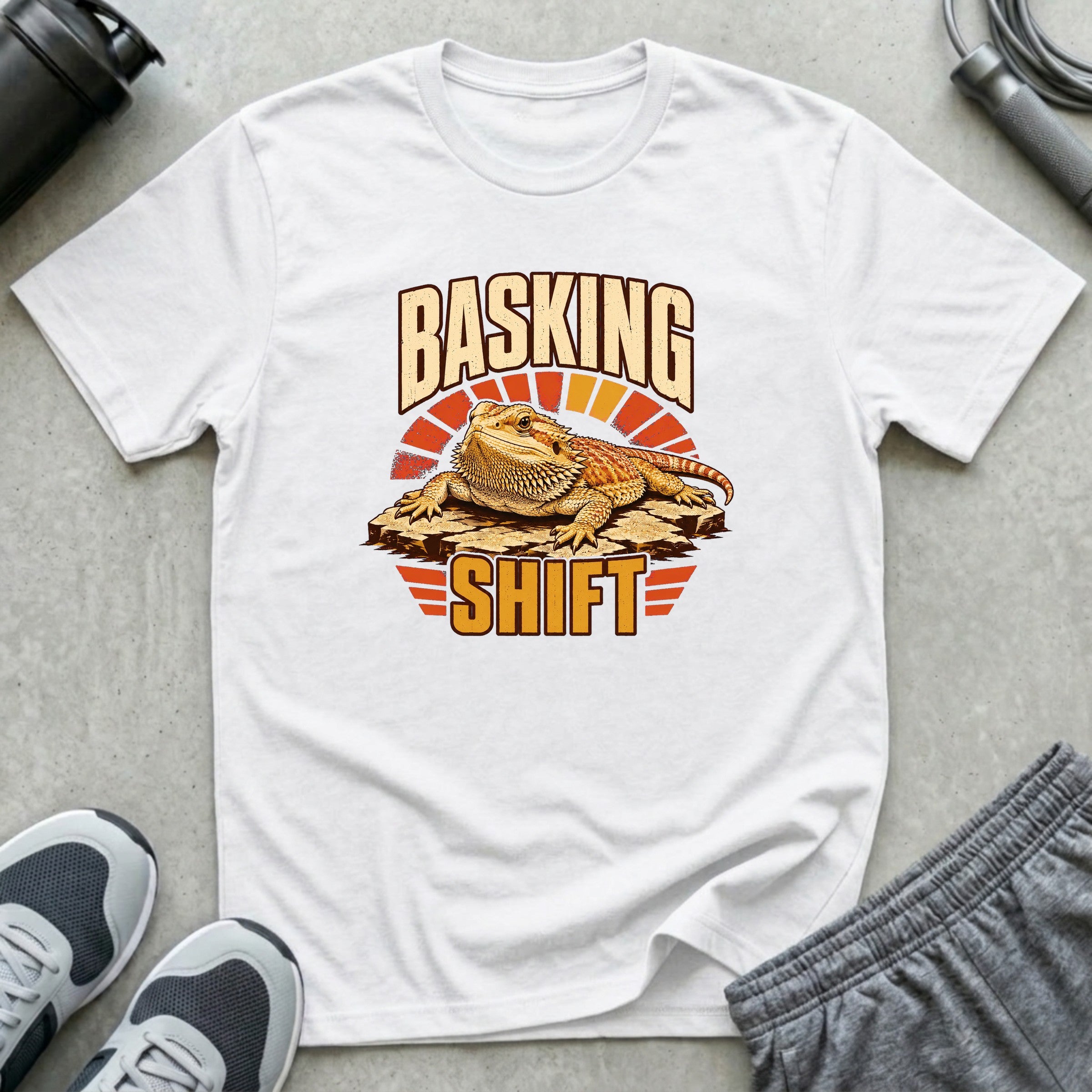 Basking Shift Bearded Dragon - White