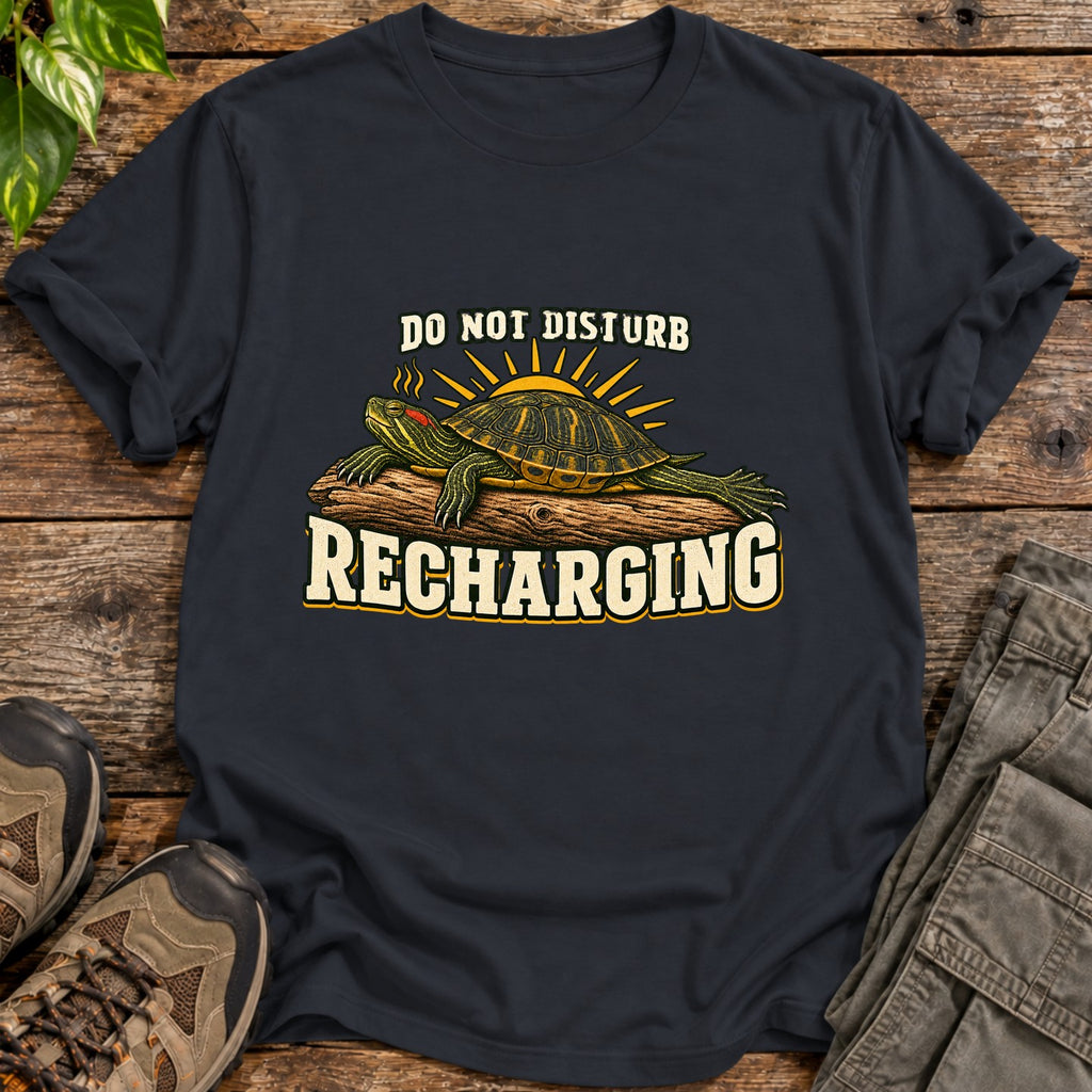 Recharging Turtle T-Shirt - Black
