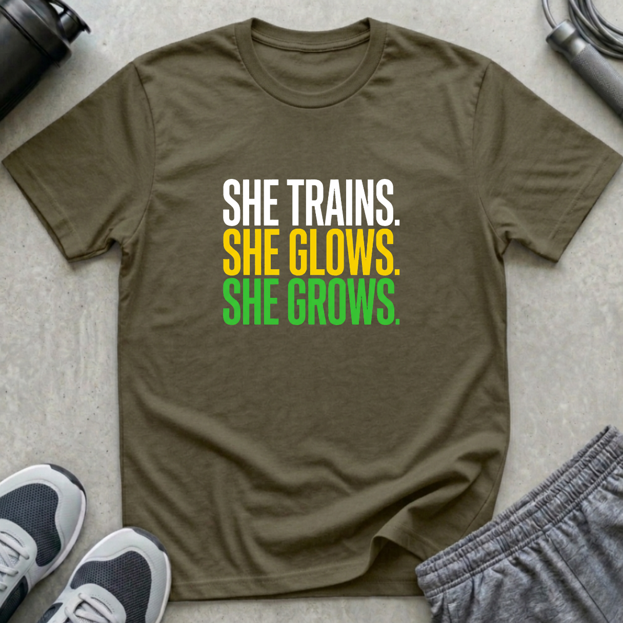 She Trains, She Glows, She Grows T-Shirt