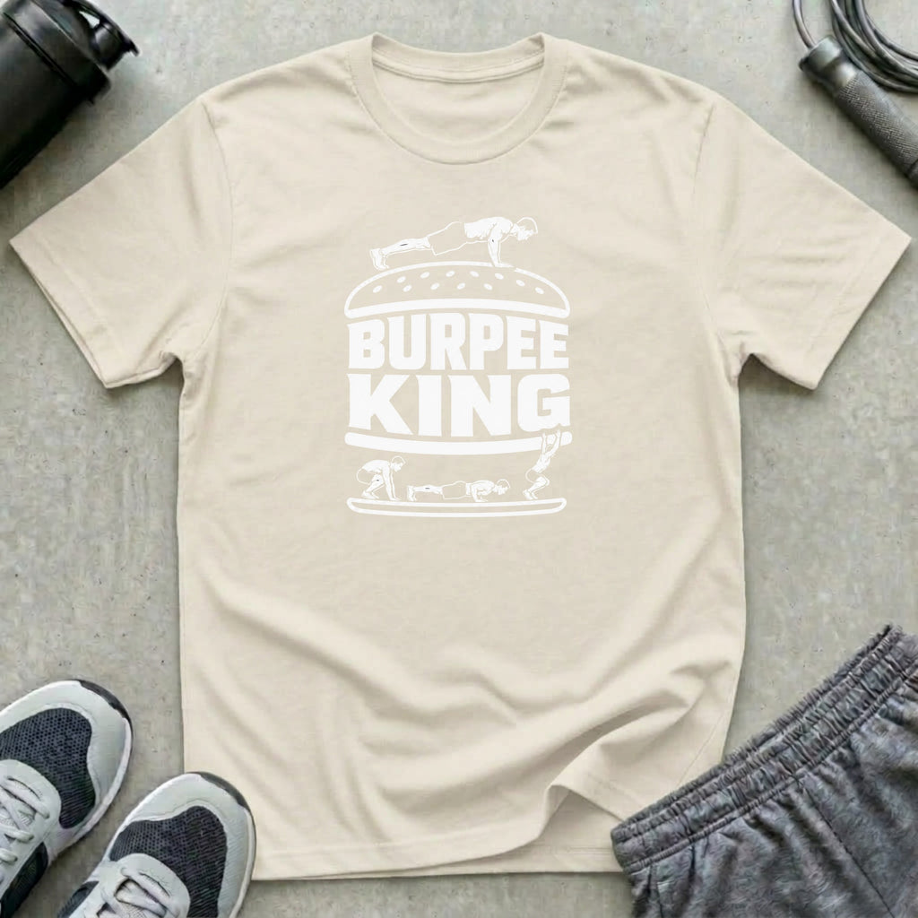 Burpee King | Retro Graphic Unisex T-Shirt - Natural