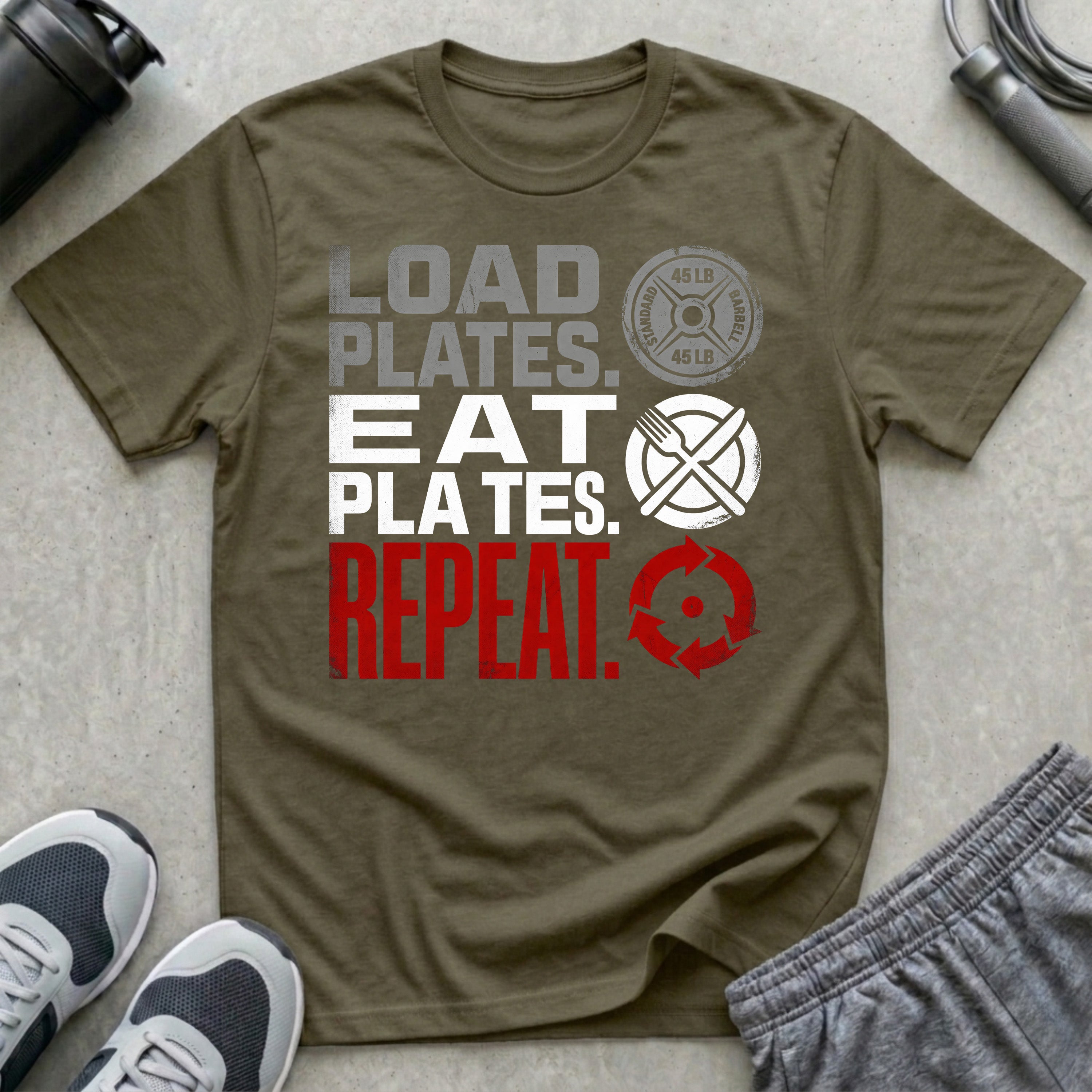 Load Plates. Eat Plates. Repeat. T-Shirt