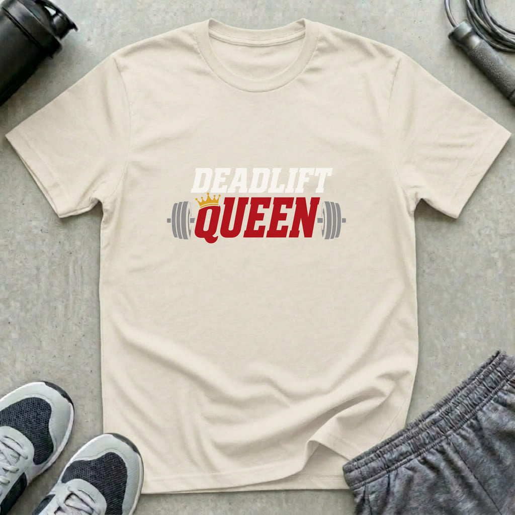 Deadlift Queen | Retro Graphic Unisex T-Shirt - Natural