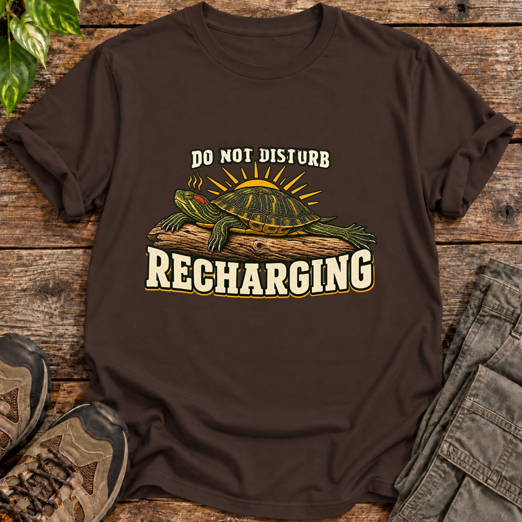 Recharging Turtle T-Shirt - Dark Chocolate